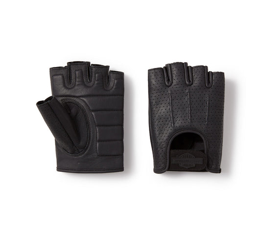 Harley-Davidson Men's Perforated Fingerless Leather Riding Gloves
