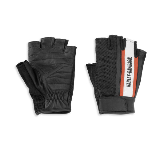 Harley-Davidson Women's Miss Enthusiast Mesh & Leather Fingerless Glove