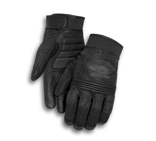 Harley-Davidson Men’s Mesh Winged Willie G Skull Gloves