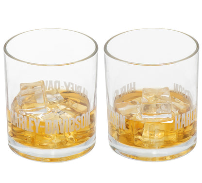 Harley-Davidson Premier Rocks Glass Set of 2