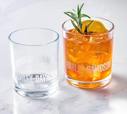 Harley-Davidson Premier Rocks Glass Set of 2