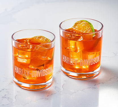 Harley-Davidson Premier Rocks Glass Set of 2
