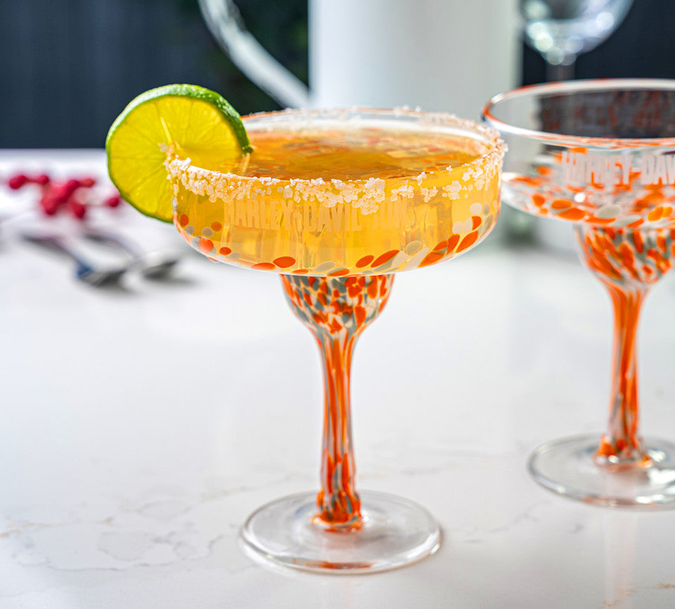 Harley-Davidson Confetti Margarita Glass Set of 2