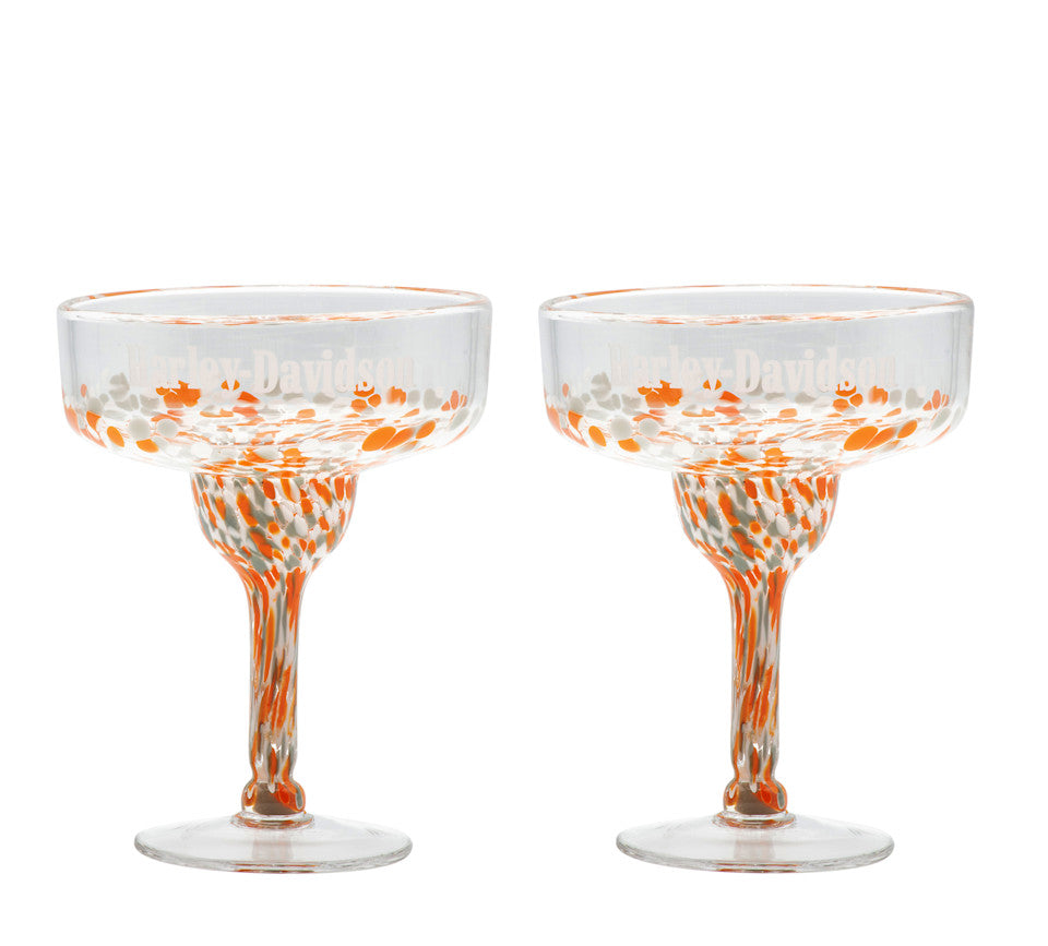 Harley-Davidson Confetti Margarita Glass Set of 2