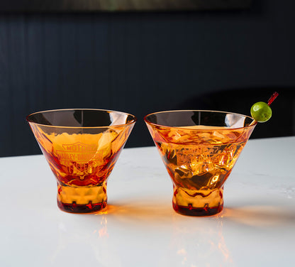 Harley-Davidson Bar & Shield Stemless Martini Glass Set of 2
