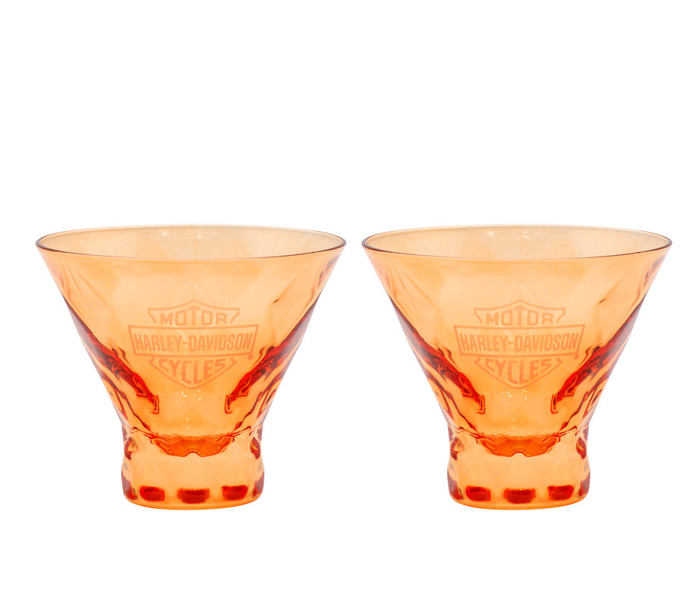 Harley-Davidson Bar & Shield Stemless Martini Glass Set of 2