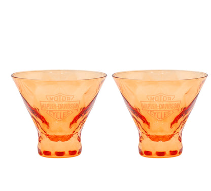 Harley-Davidson Bar & Shield Stemless Martini Glass Set of 2