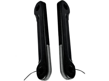 Front Turn Signal Indicator Strips with Smoked Lens & Amber LED's - Black. Fits Street Glide 2006-2023