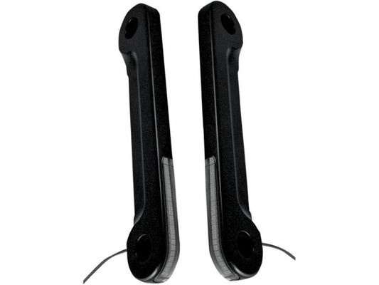 Front Turn Signal Indicator Strips with Smoked Lens & Amber LED's - Black. Fits Street Glide 2006-2023