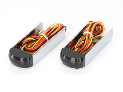 Strut Light Kit with Red Run/Brake & Amber Turn Signal - Chrome. Fits Softail 1984-2017.