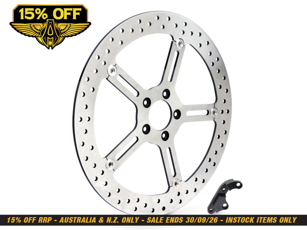 15in. Left Hand Front Big Brake Disc Rotor. Fits Softail 2000-2014 & Dyna 2000-2005