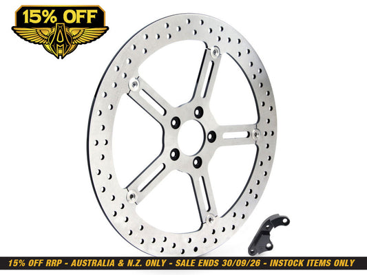 15in. Left Hand Front Big Brake Disc Rotor. Fits Softail 2000-2014 & Dyna 2000-2005