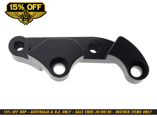 Replacement Big Brake Caliper Mount. Fits Softail 2015-2017 & Dyna 2006-2017 with OEM 11.8in. Disc.