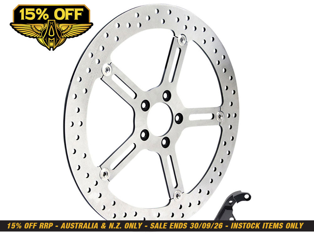 15in. Right Hand Front Big Brake Disc Rotor. Fits Softail 2015-2017 & Dyna 2006-2017.