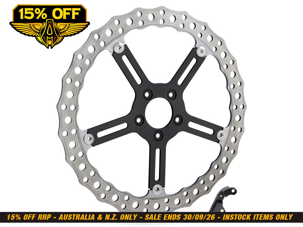 15in. Left Hand Front Jagged Big Brake Disc Rotor. Fits Softail 2000-2014 & Dyna 2000-2005.