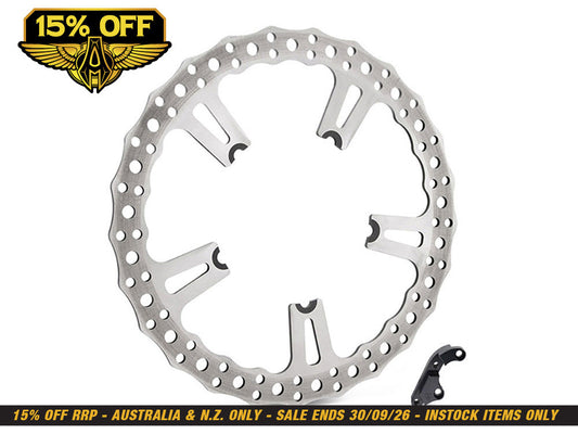 15in. Left Hand Front Jagged Big Brake Disc Rotor. Fits Dyna 2006-2017 with OEM Cast Wheel.