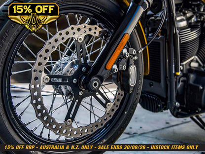 15in. Left Hand Front Jagged Big Brake Disc Rotor. Fits Softail Street Bob, Breakout & Low Rider 2018up & Standard 2020up.