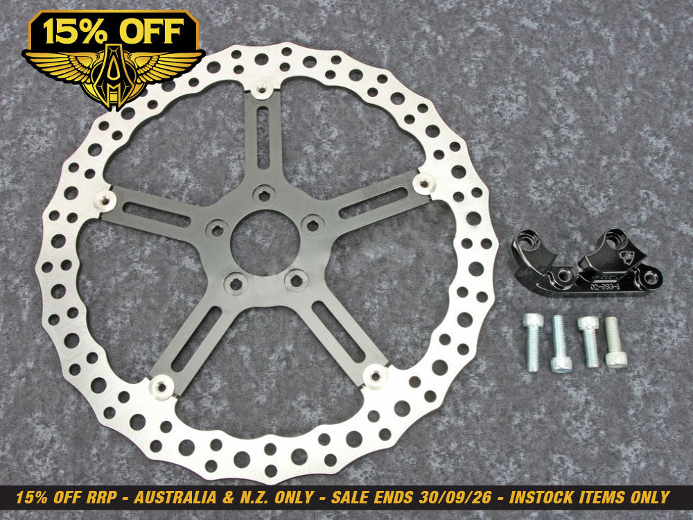 15in. Left Hand Front Jagged Big Brake Disc Rotor. Fits Softail Street Bob, Breakout & Low Rider 2018up & Standard 2020up.
