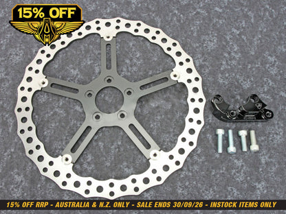 15in. Left Hand Front Jagged Big Brake Disc Rotor. Fits Softail Street Bob, Breakout & Low Rider 2018up & Standard 2020up.