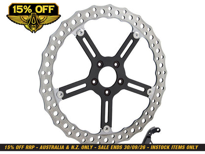 15in. Left Hand Front Jagged Big Brake Disc Rotor. Fits Softail Street Bob, Breakout & Low Rider 2018up & Standard 2020up.