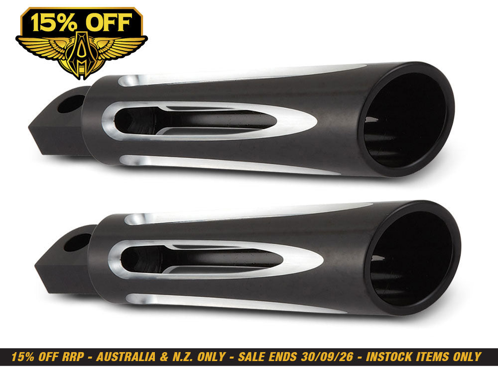 Deep Cut Footpegs - Black.
