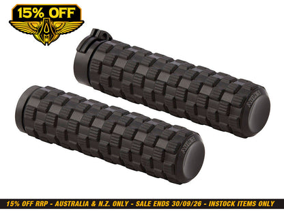 Air Trax Handgrips - Black. Fits H-D with Throttle Cable.
