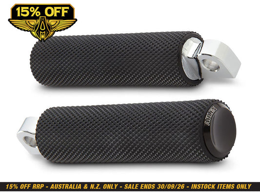 Knurled Fusion Footpegs - Black.