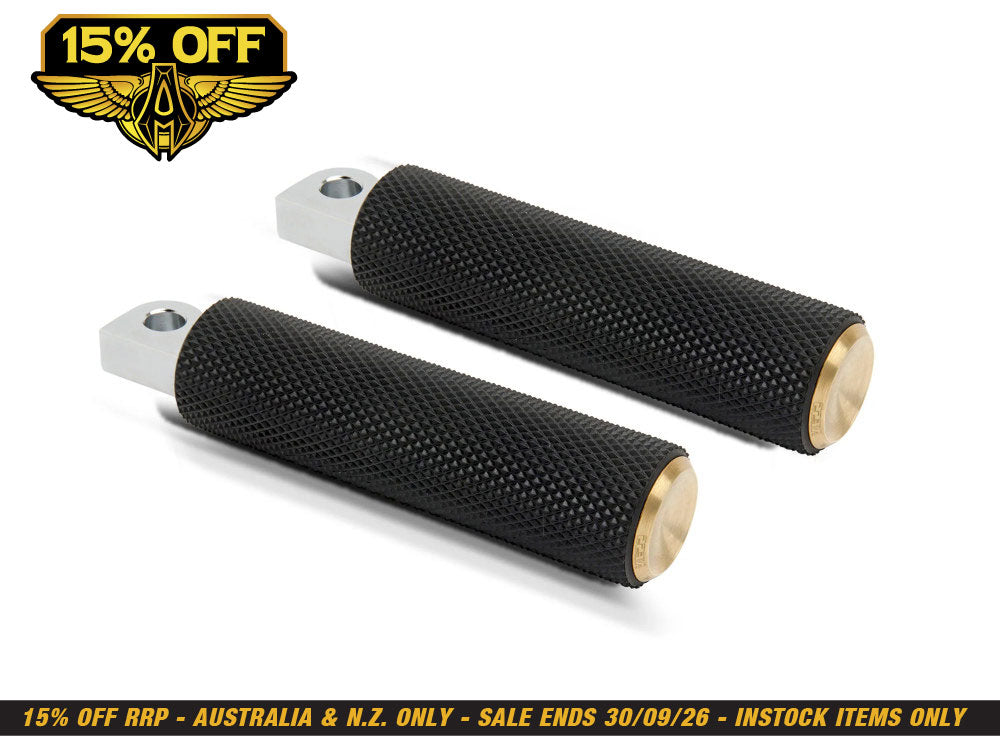 Knurled Fusion Footpegs - Brass