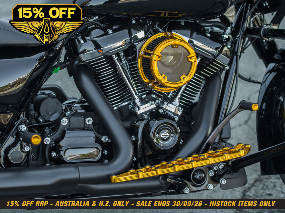 Knurled Fusion Footpegs - Gold. Fits H-D.