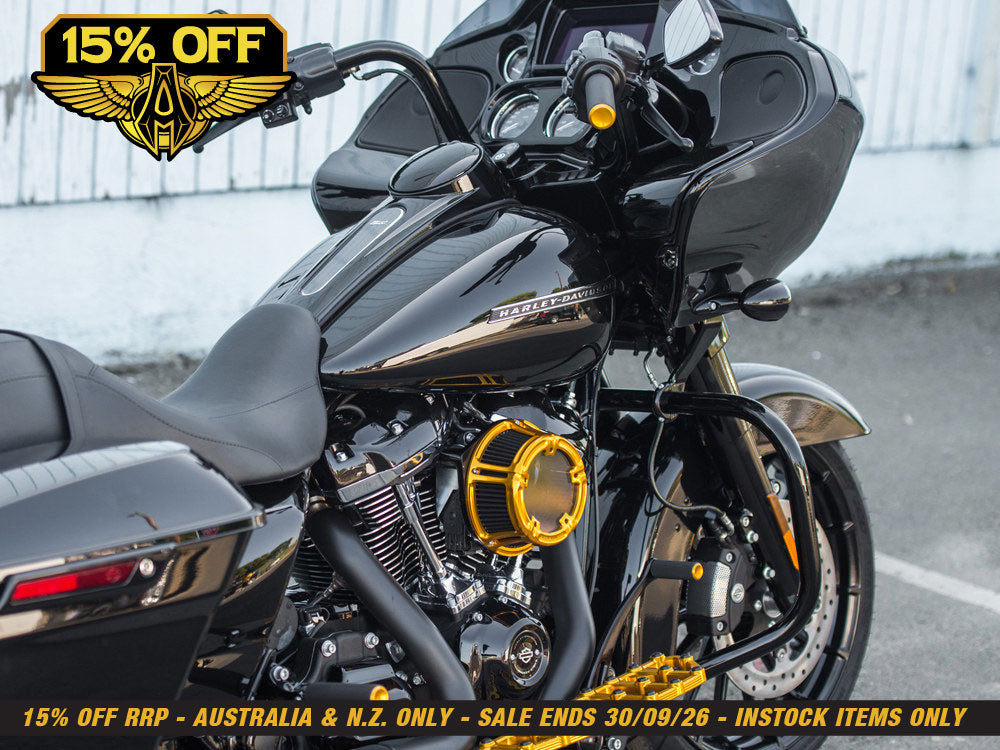 Knurled Fusion Footpegs - Gold. Fits H-D.