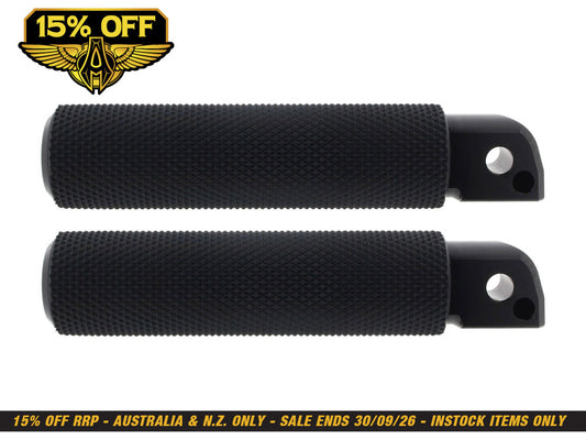 Knurled Fusion Footpegs - Black. Fits Softail 2018up Rear Passenger