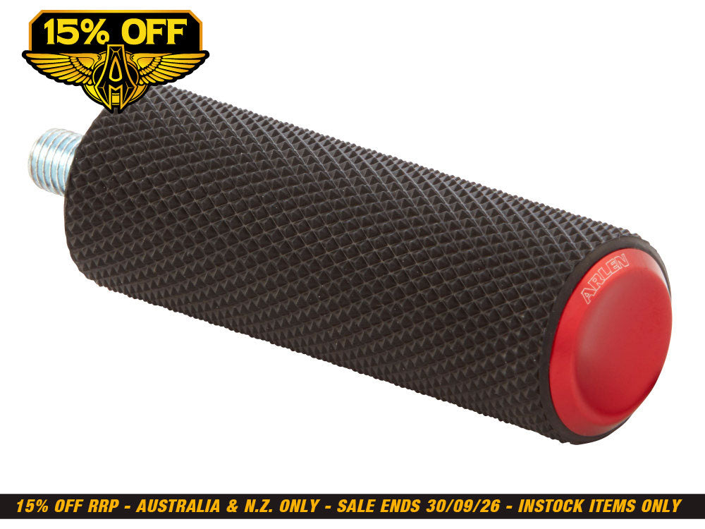 Knurled Fusion Shiftpeg - Red. Fits H-D.
