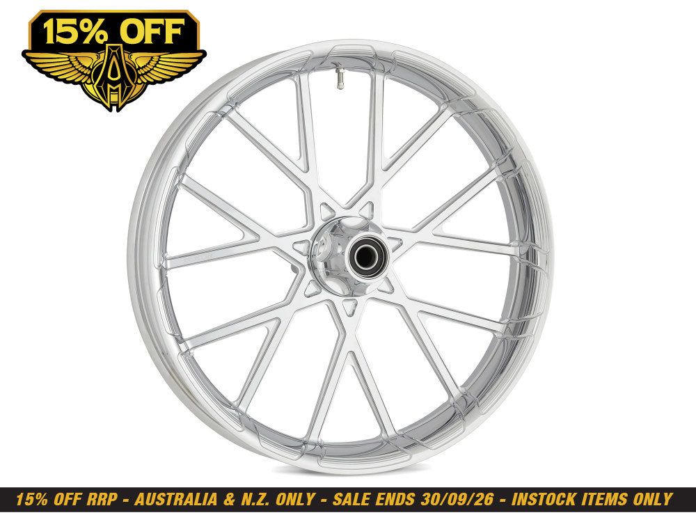 18in. x 5-1/2in. ProCross Front Wheel with Hub - Chrome. Fits Fat Bob 2018-2024