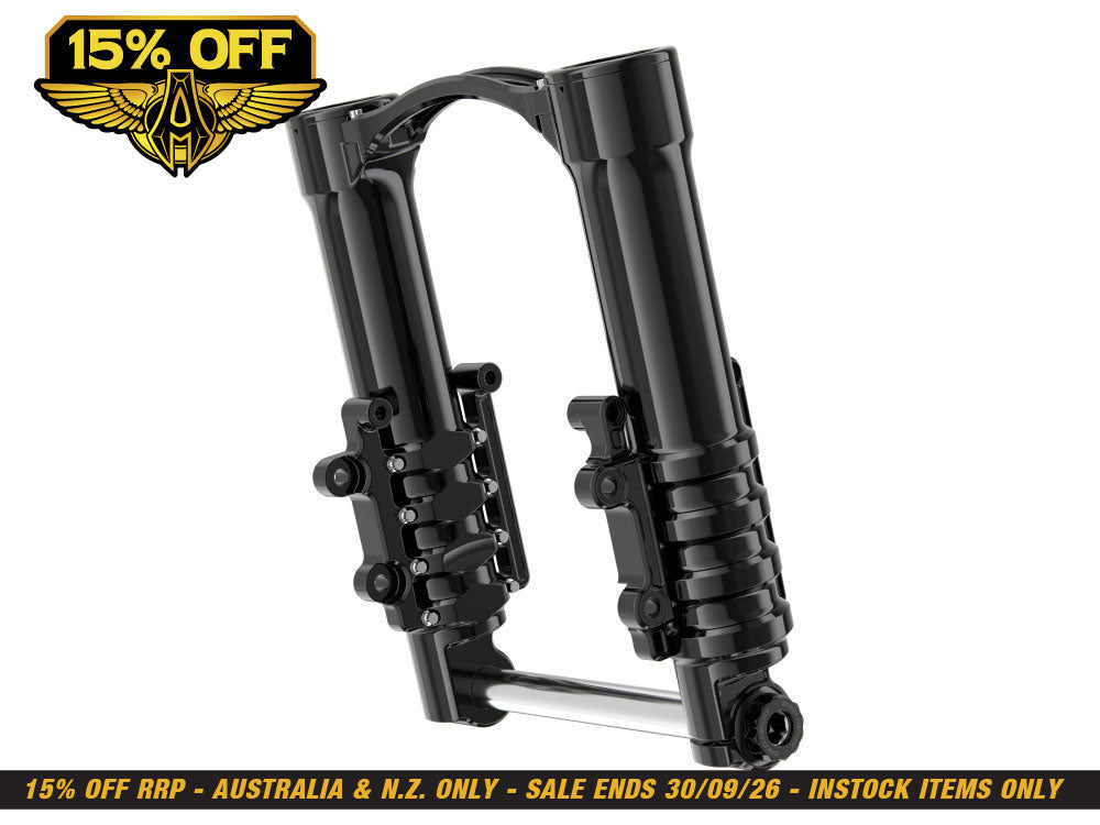 Method No Flex Fork Legs - Black. Fits Touring 2014up with Dual Disc Rotors.
