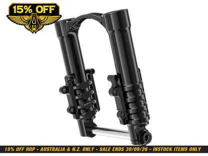 Method No Flex Fork Legs - Black. Fits Touring 2014up with Dual Disc Rotors.