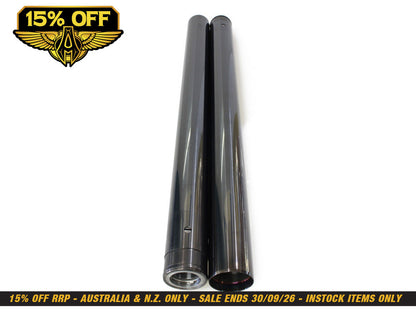 Fork Tubes - Black. Stock Length. Fits Softail 2018up.