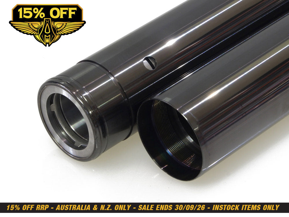 Fork Tubes - Black. +2in. Oversize. Fits Softail 2018up.