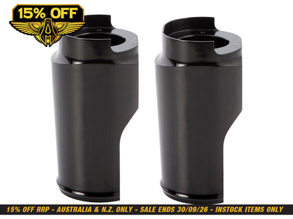 Smooth Fat Fork Boots - Black. Fits Touring 2014up.
