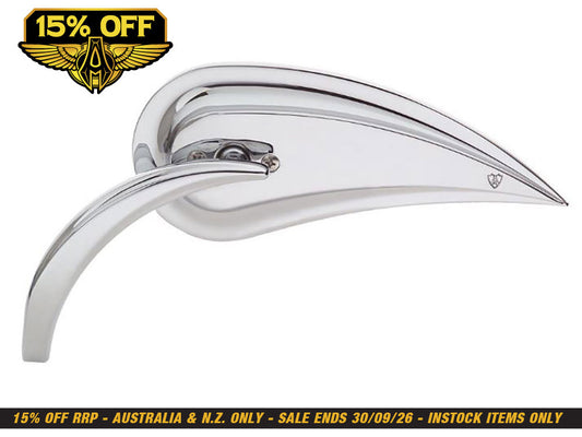 Rad III Teardrop Mirror with Die-Cast Stem - Chrome. Fits Left.