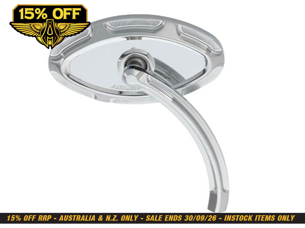 Beveled Mirror with Short Stem - Chrome. Fits Right.