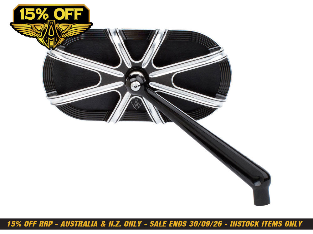 10-Gauge Caged Series Mirror - Black. Fits Right.