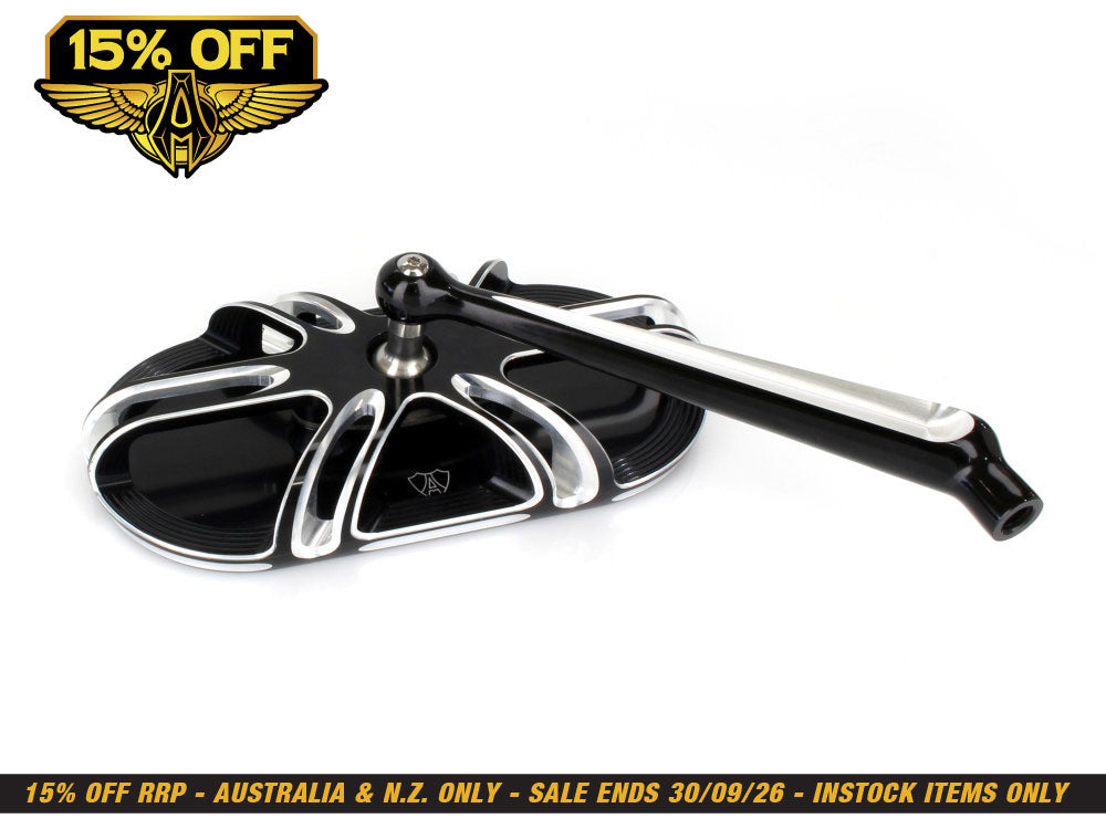 Deep Cut Caged Series Mirror - Black. Fits Right.