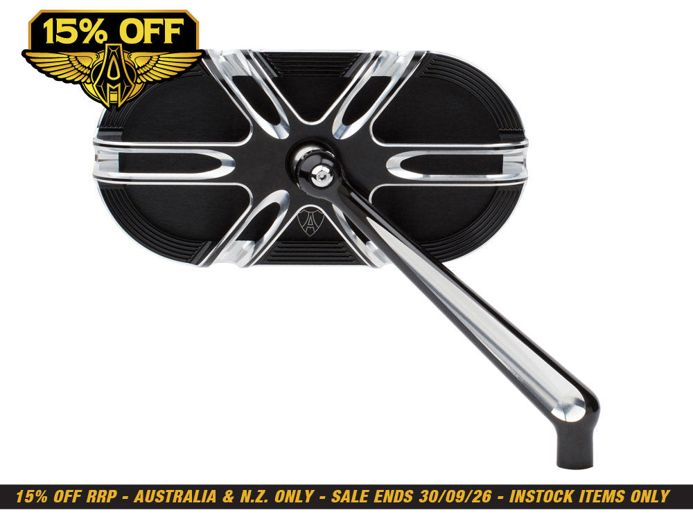 Deep Cut Caged Series Mirror - Black. Fits Right.