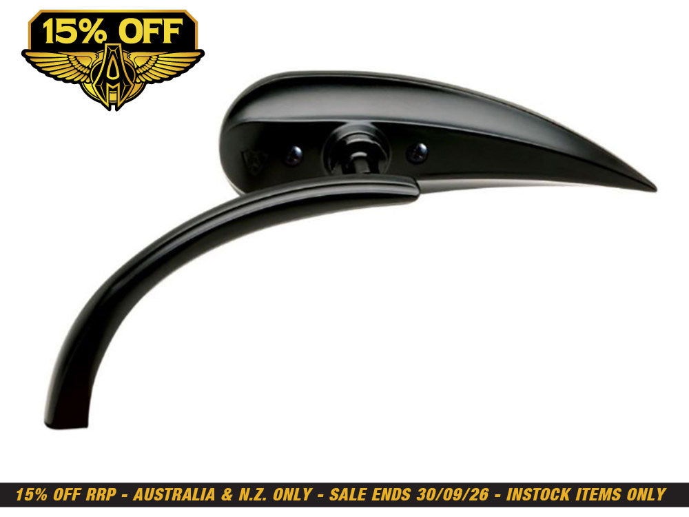 Rad II Teardrop Mirror - Black. Fits Left