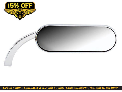 Mini Oval Mirror - Chrome. Fits Right.