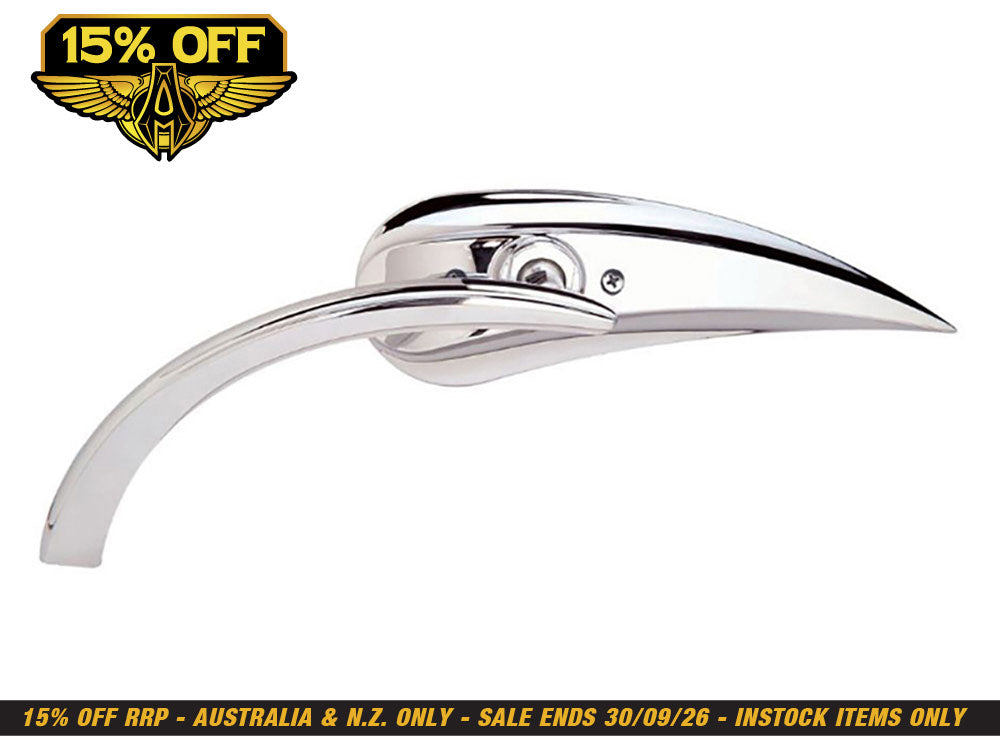 Rad II Teardrop Mirror - Chrome. Fits Left.
