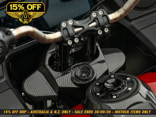 Carbon Fork Cover - Gloss Finish. Fits Road Glide 2024up