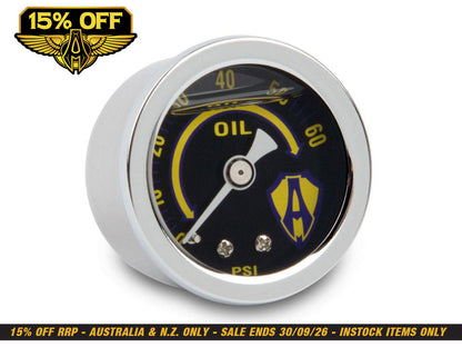 Replacement Oil Pressure Gauge. 1-1/2in. - Chrome.