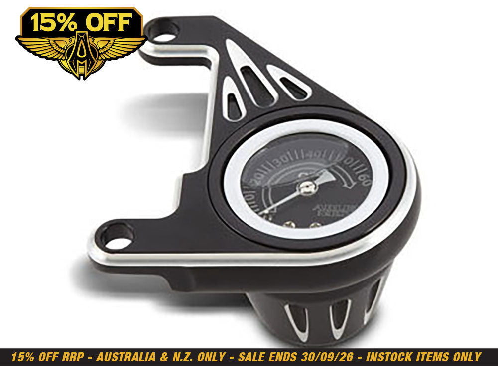 Oil Pressure Gauge - Black. Fits Twin Cam 1999-2017.