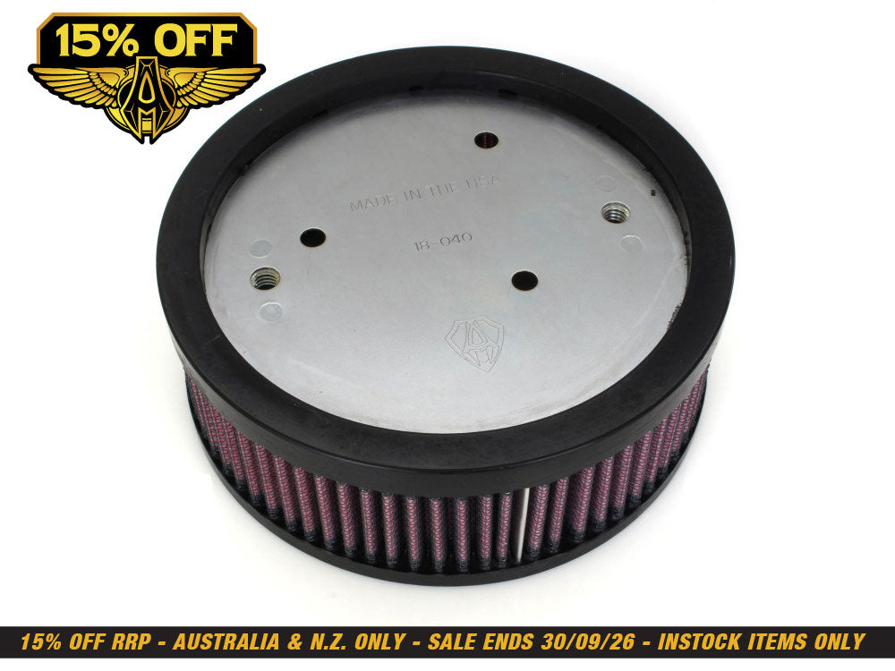 Air Filter Element. Fits Sportster 1988-2021 using OEM Oval Air Cleaner Cover.